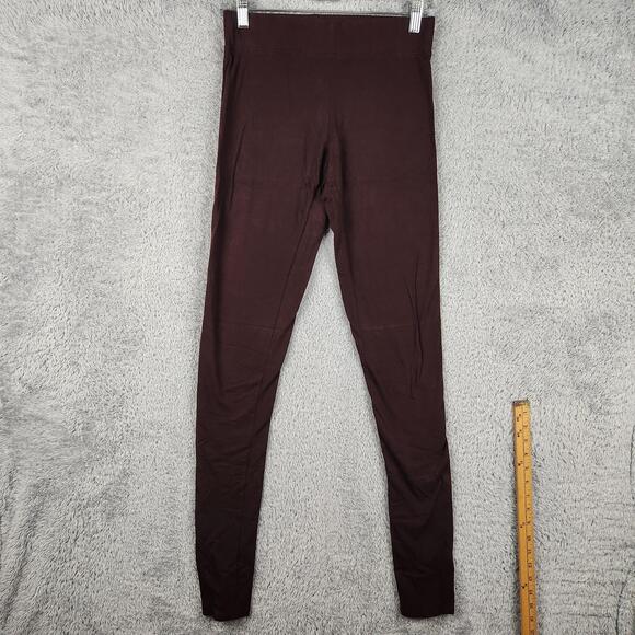 Long Elegant Legs Pants - Vintage 90s Leggings Womens Small Tall Brown High Rise Stretch Ankle USA Retro